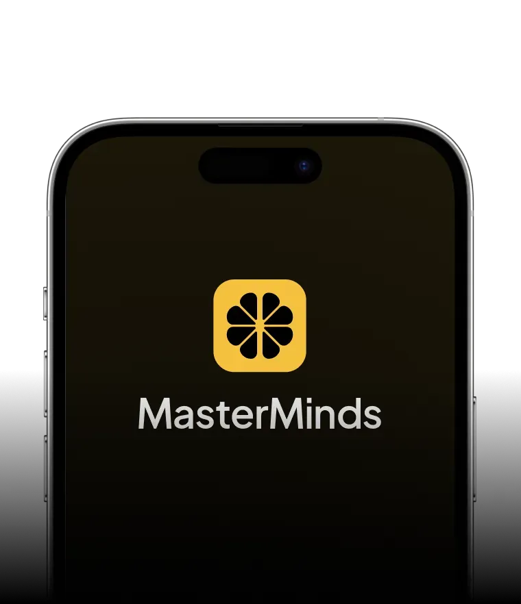 De MasterMinds app op een telefoon